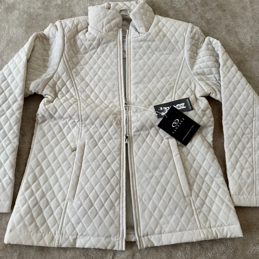 NWT Women’s Quilted Cream Jacket Size S - Picture 6 of 11